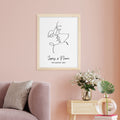 Personalised Personalised Romantic Line Art Loving Couple Print