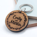 Personalised Personalised Romantic Wreath Engraved Keyring