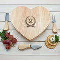 Personalised Romantic Wreath Heart Cheese Board