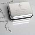 Personalised Rosary Beads And Cross Trinket Box