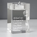 Personalised Rose Glass Tea Light Holder