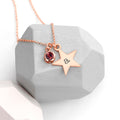 Personalised Personalised Rose Gold Star with Birthstone Crystal Necklace