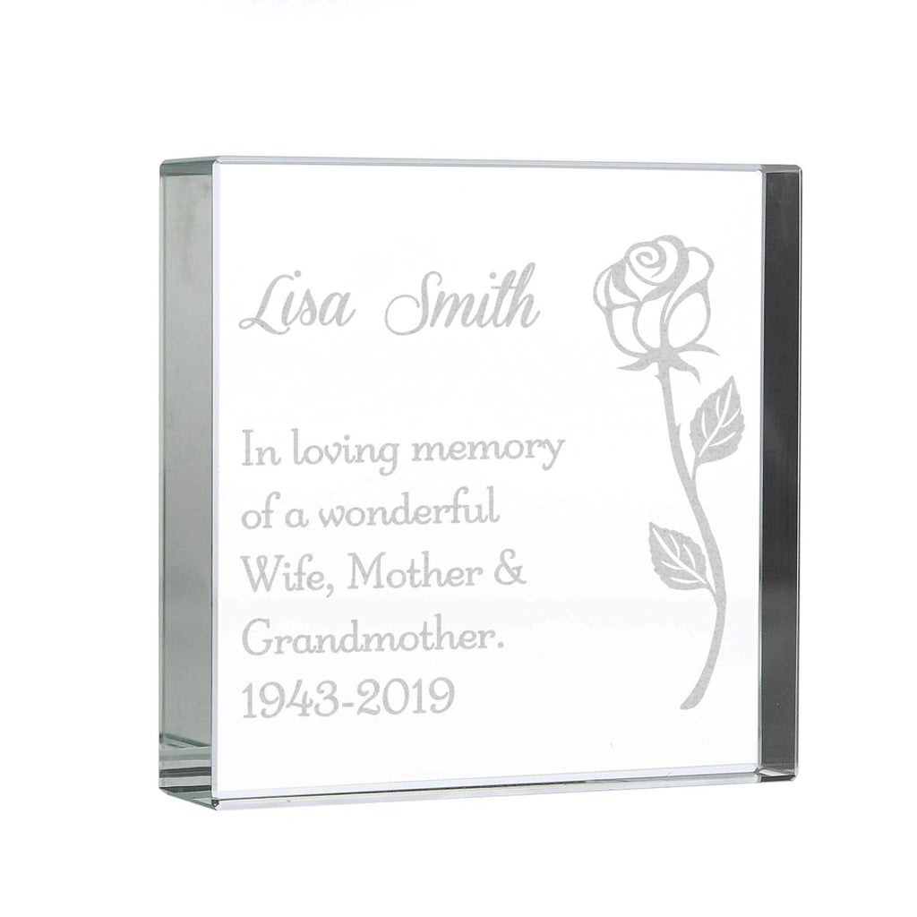 Personalised Rose Large Crystal Token