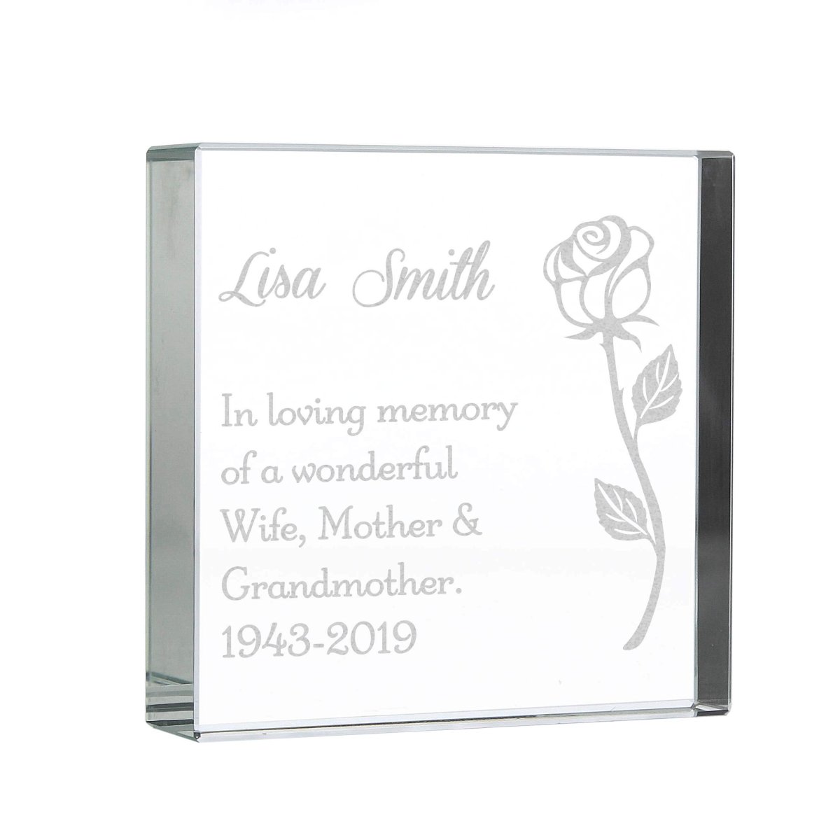 Personalised Rose Large Crystal Token
