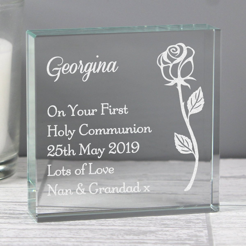 Personalised Rose Large Crystal Token