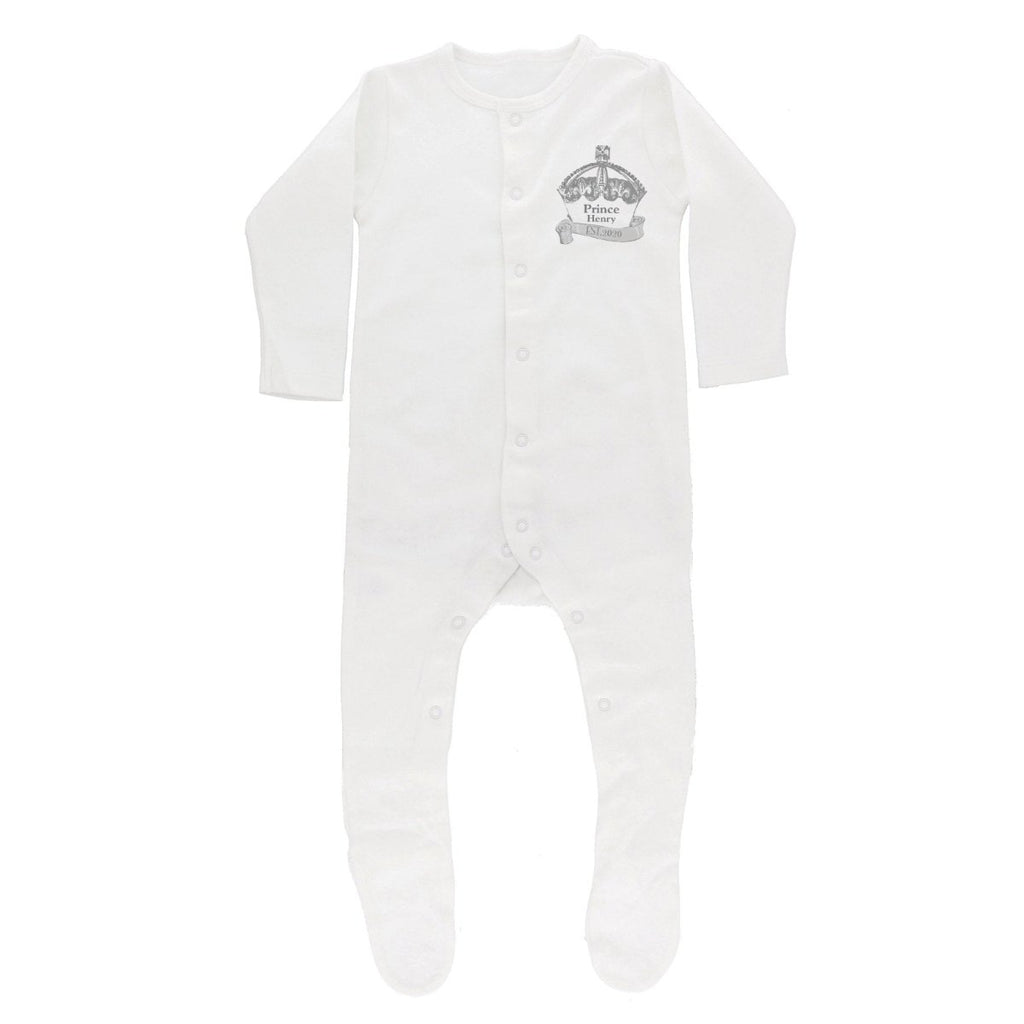 Personalised Royal Crown 0-3 Months Babygrow