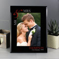 Personalised Ruby Couples 5x7 Inch Black Glass Photo Frame