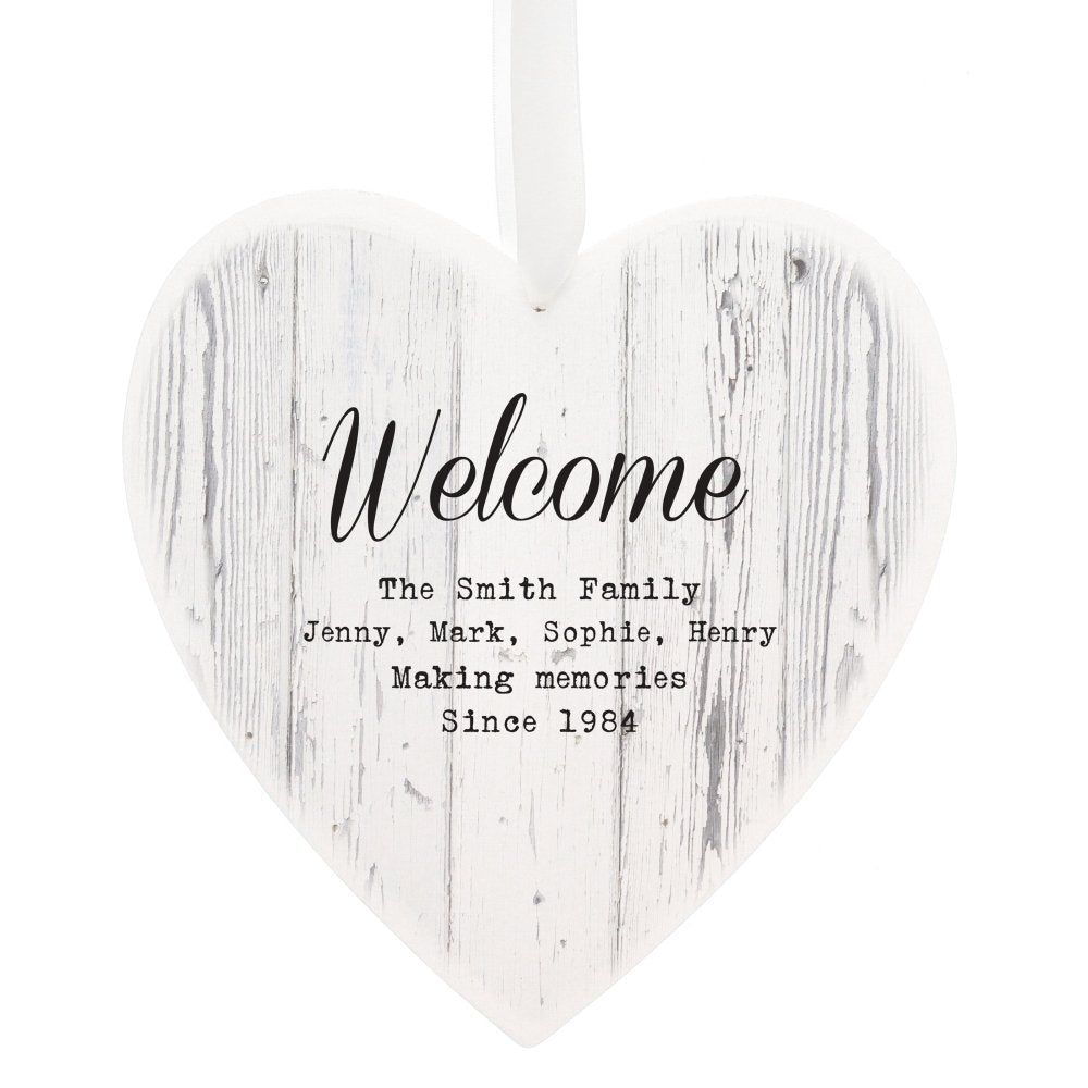 Personalised Rustic Large Wooden Heart Decoration