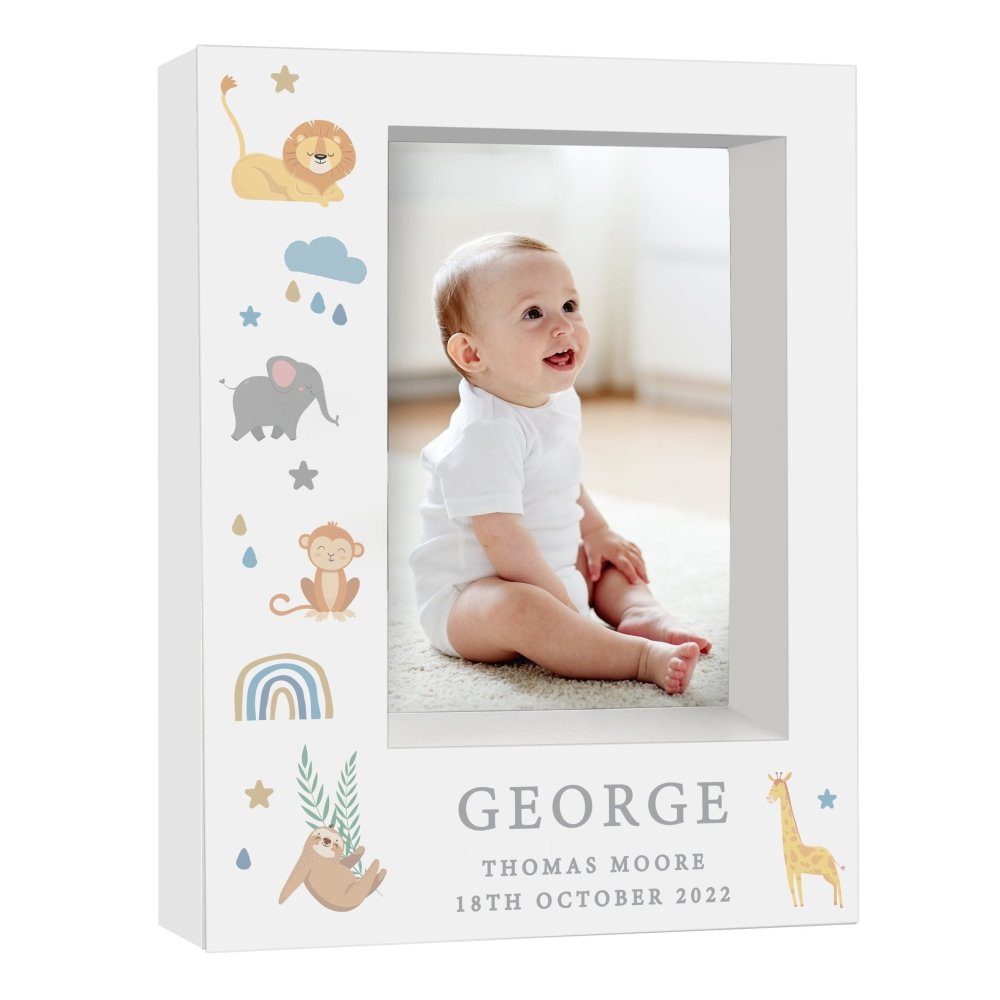 Personalised Safari Animals 5x7 Inch Box Photo Frame