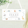 Personalised Safari Animals Wooden Sign