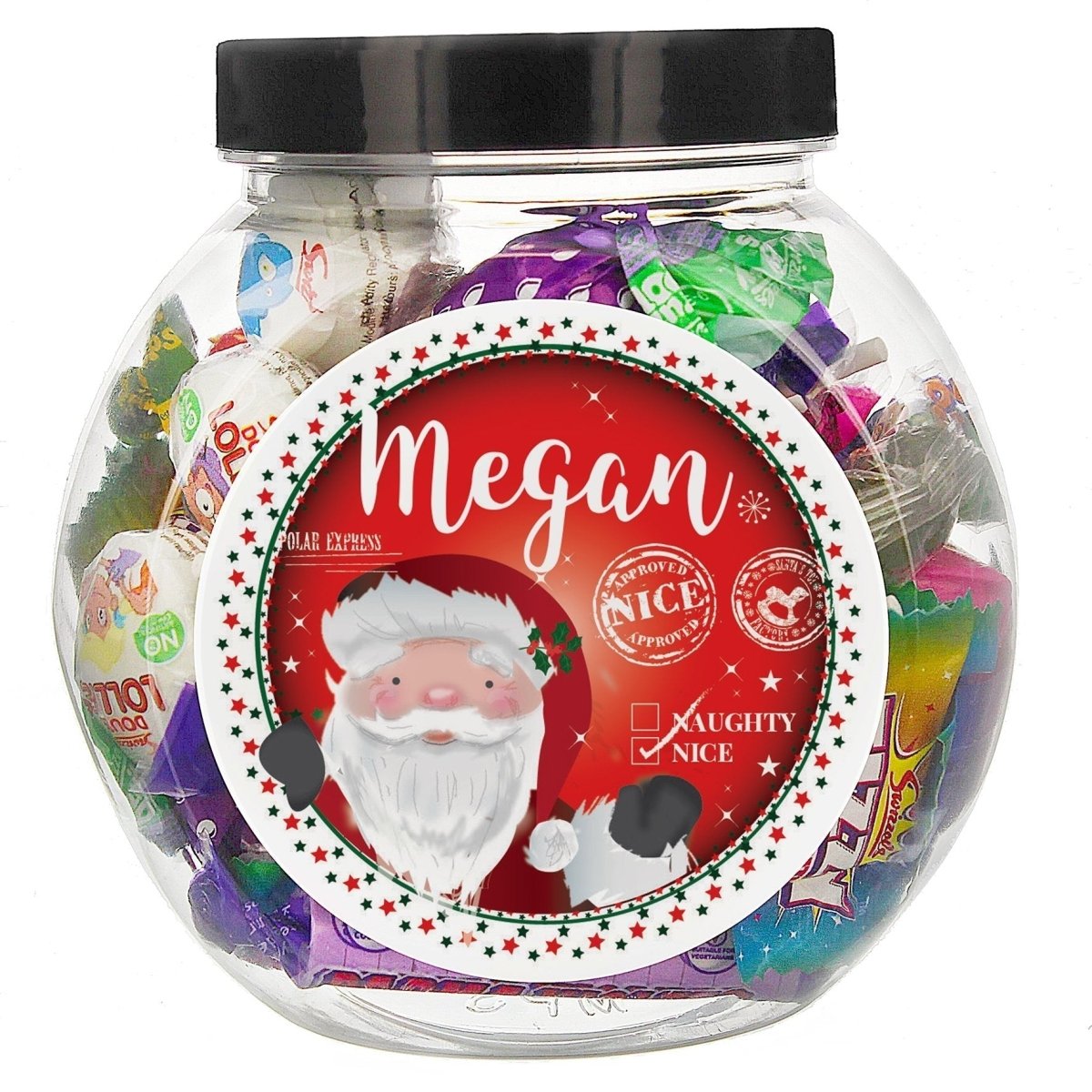 Personalised Santa 'Nice List' Sweet Jar
