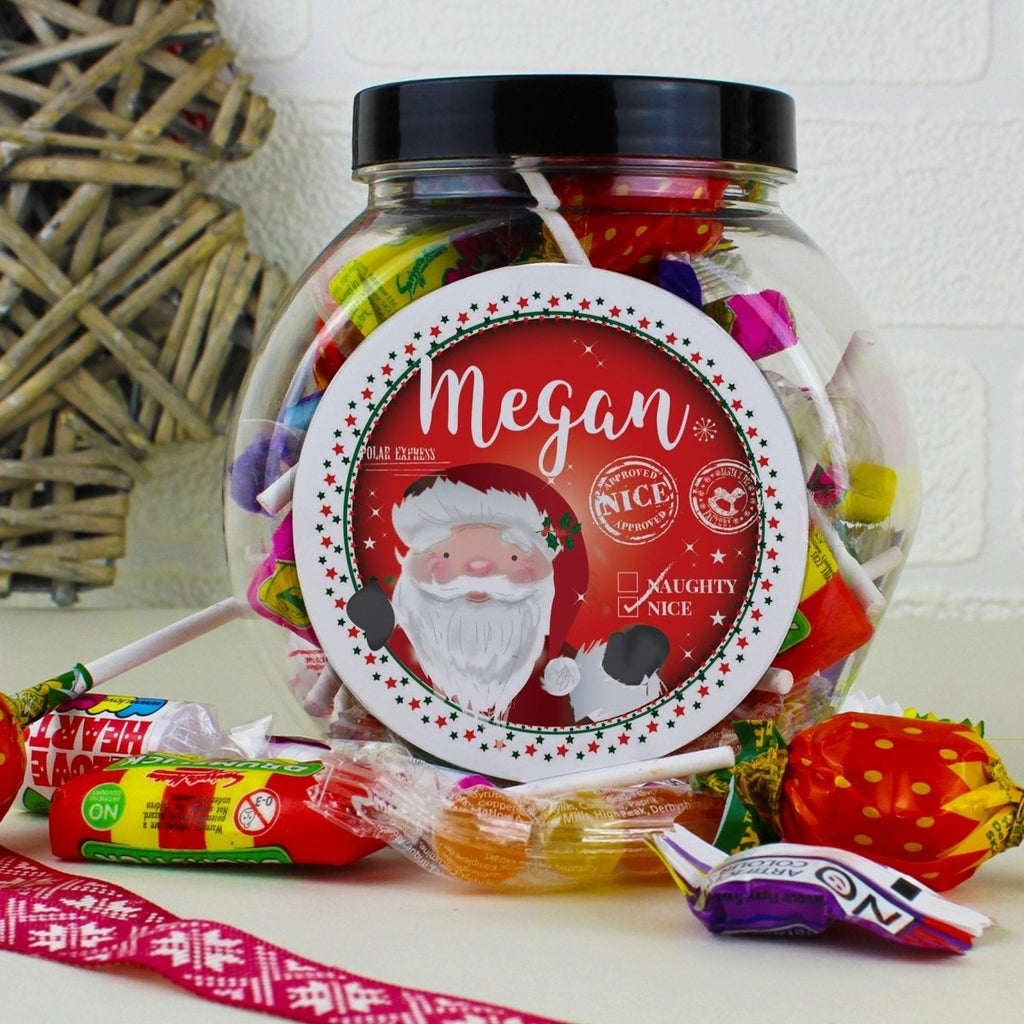 Personalised Santa 'Nice List' Sweet Jar
