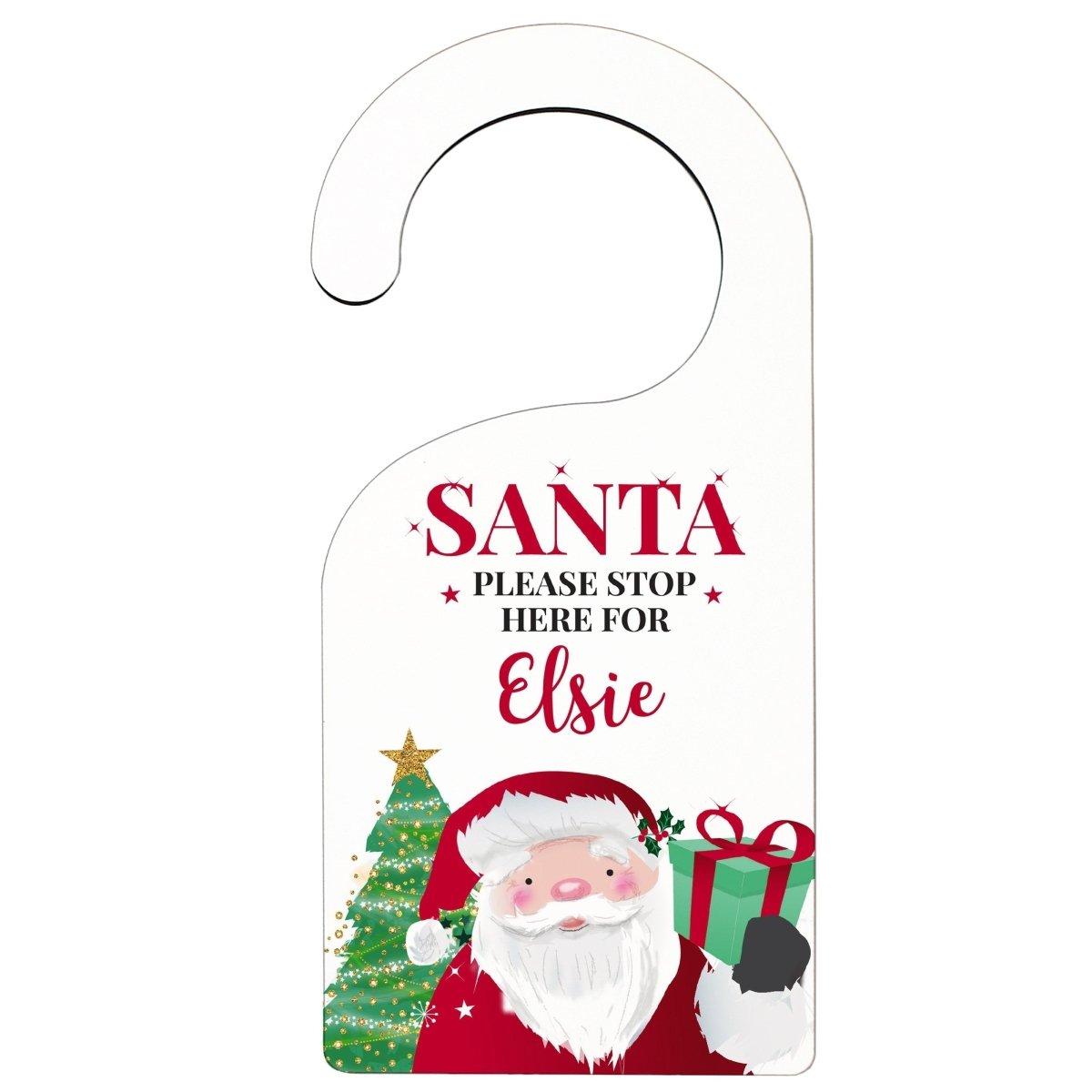 Personalised Santa Stop Here Door Hanger