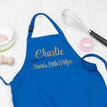 Personalised Personalised Santas Little Helper Childrens Blue Waterproof Apron