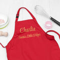 Personalised Personalised Santas Little Helper Childrens Red Waterproof Apron