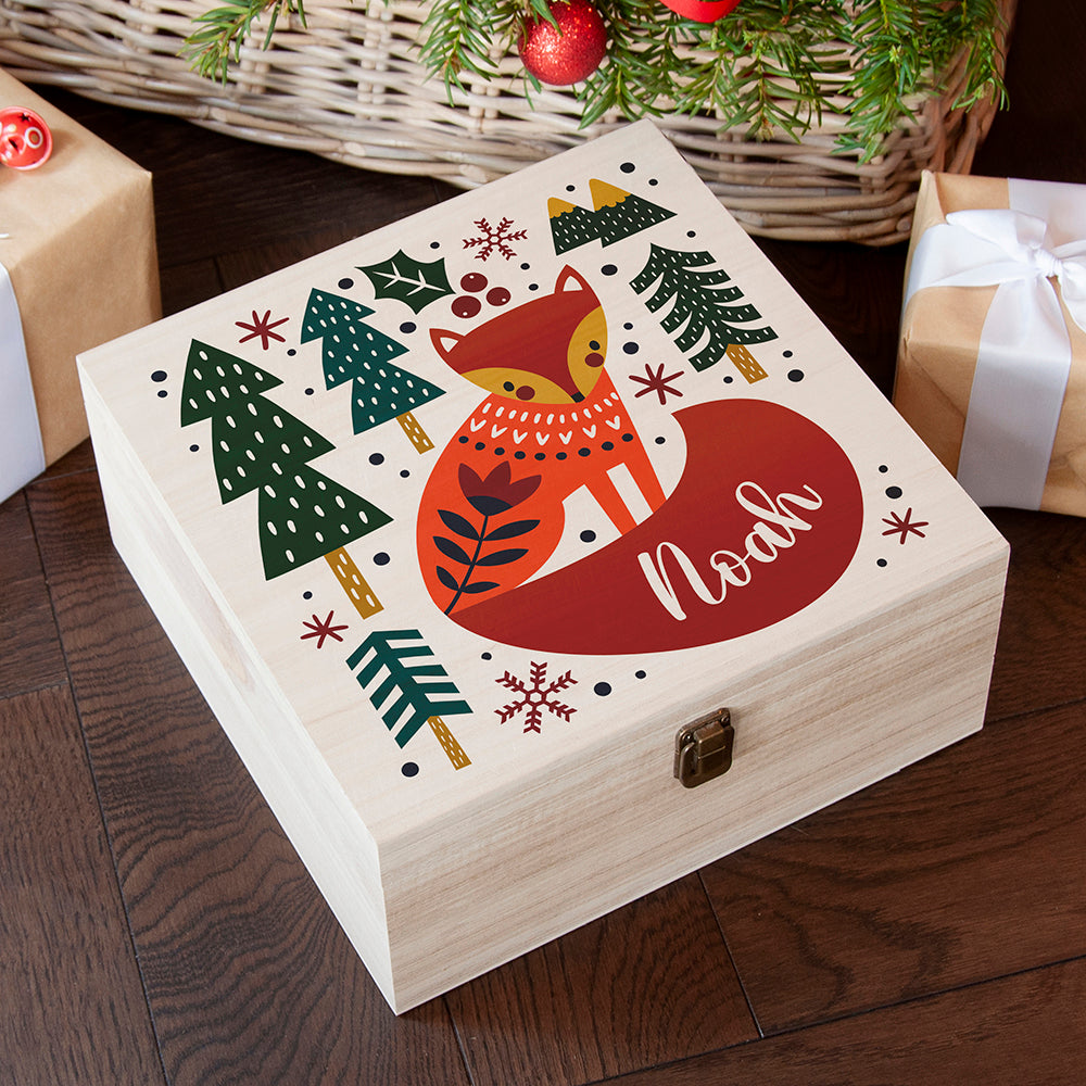 Personalised Personalised Scandi Fox Christmas Eve Box