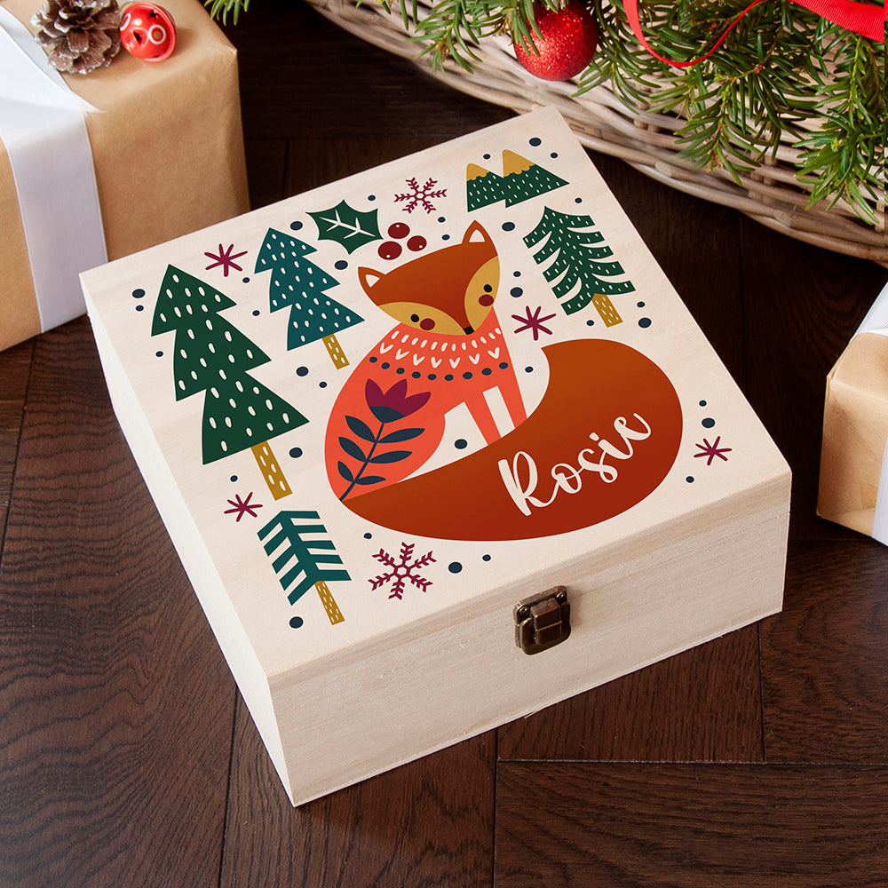 Personalised Personalised Scandi Fox Christmas Eve Box