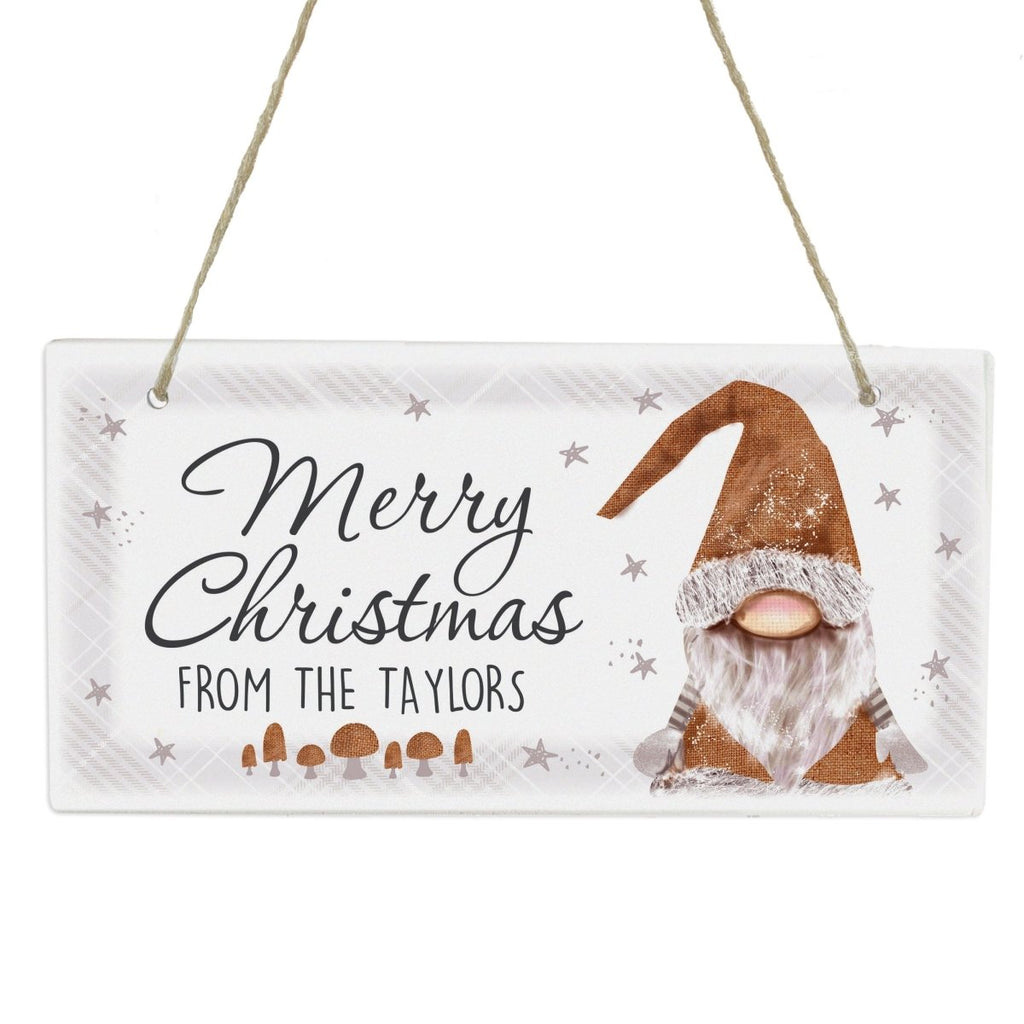 Personalised Scandinavian Gnome Wooden Sign