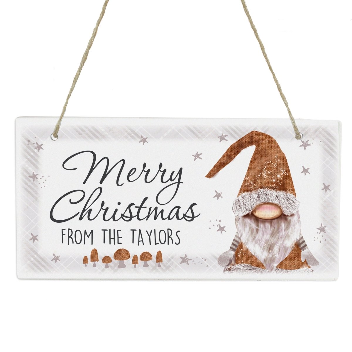 Personalised Scandinavian Gnome Wooden Sign