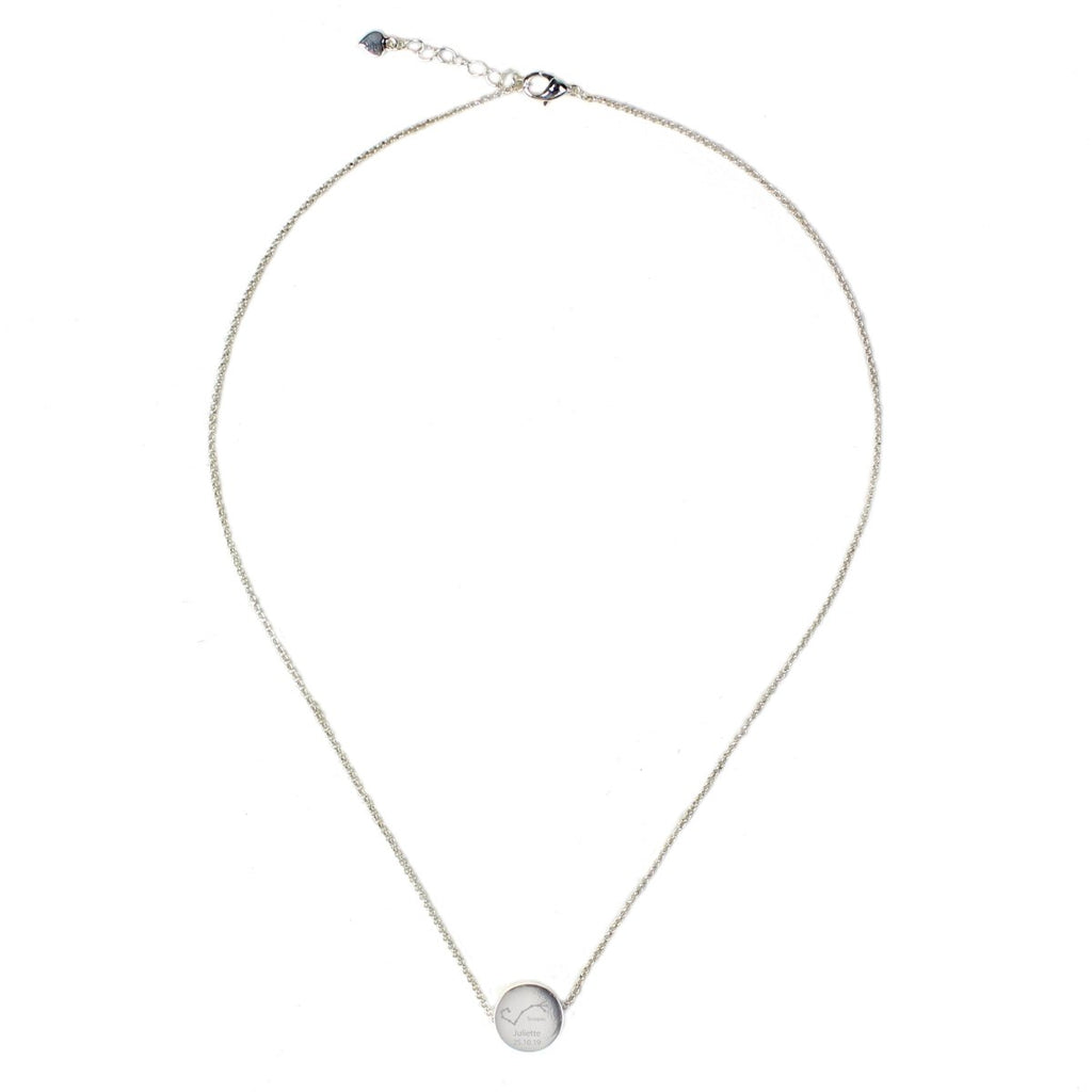 Personalised Scorpio Zodiac Star Sign Silver Tone Necklace (October 23rd - November 21st)