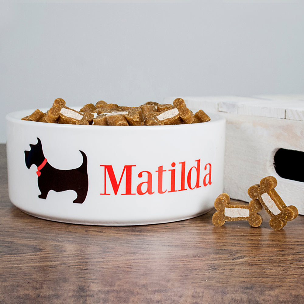 Personalised Personalised Scottie Dog Food Bowl