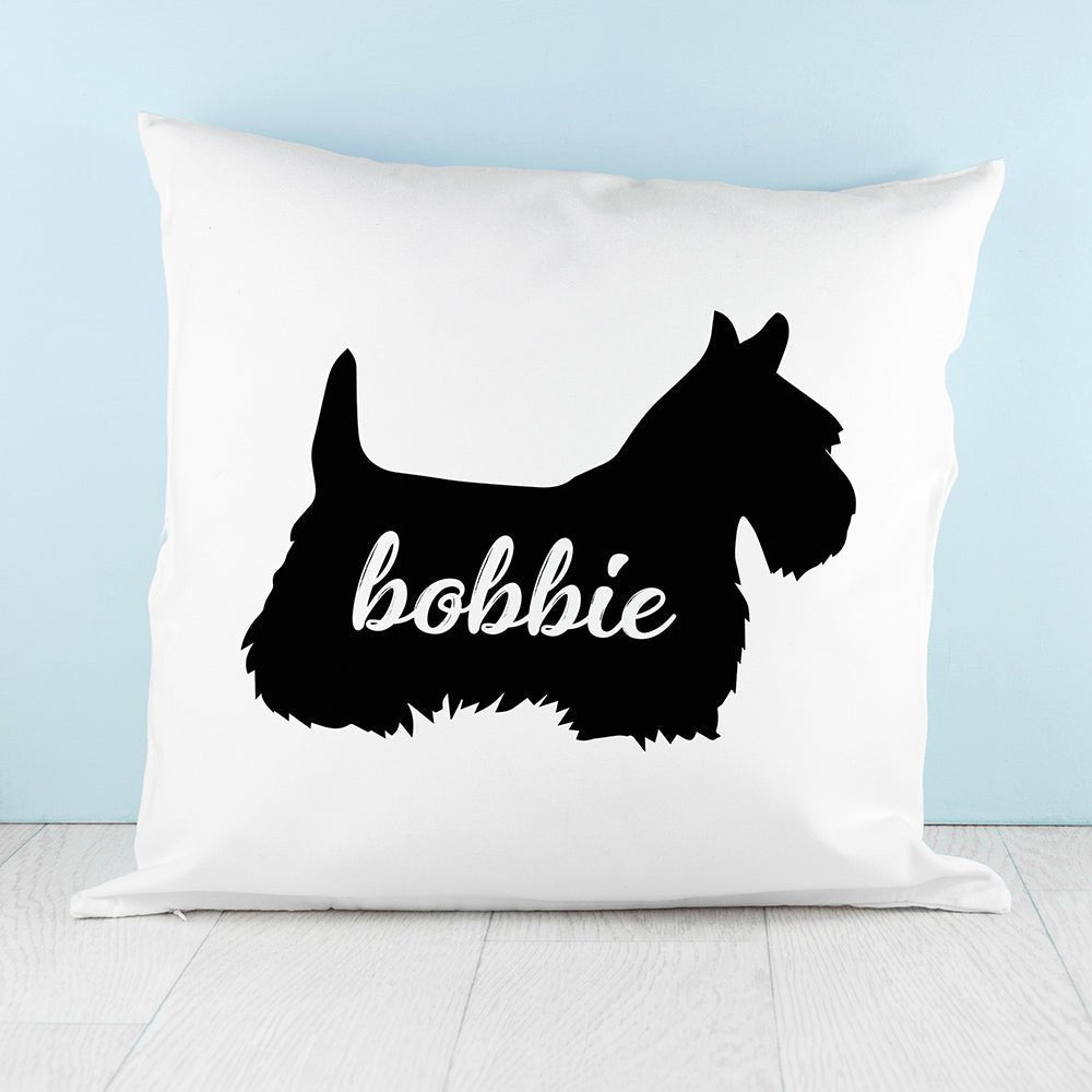 Personalised Scottish Terrier Silhouette Cushion Cover