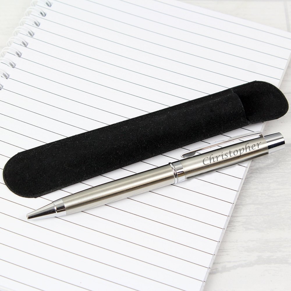 Personalised Scripted Pen And Pouch Set