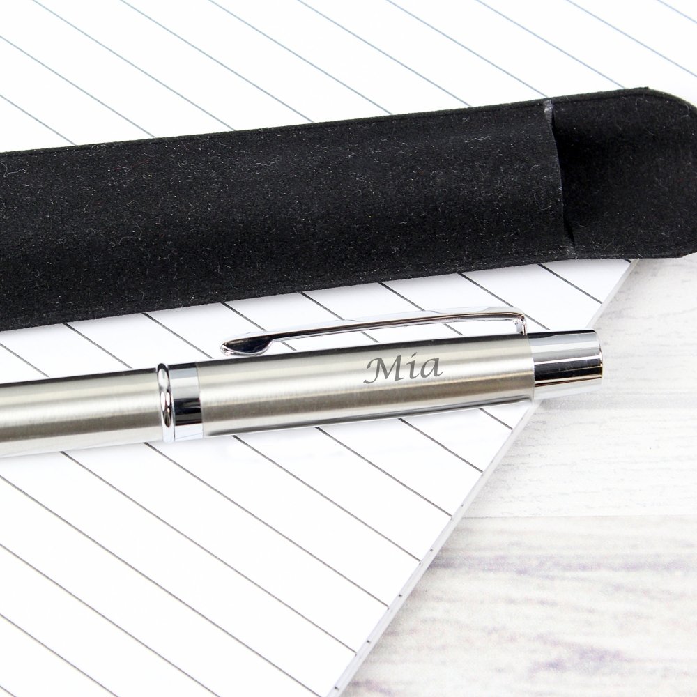 Personalised Scripted Pen And Pouch Set