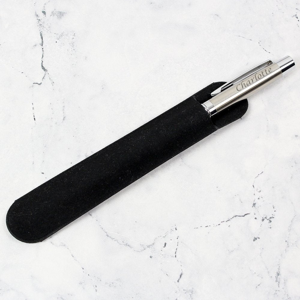 Personalised Scripted Pen And Pouch Set