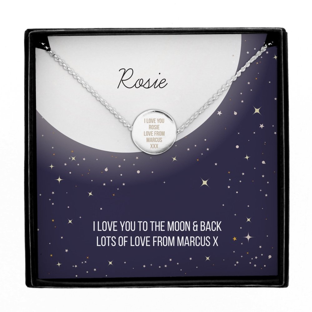 Personalised Sentiment Disc Necklace And Box