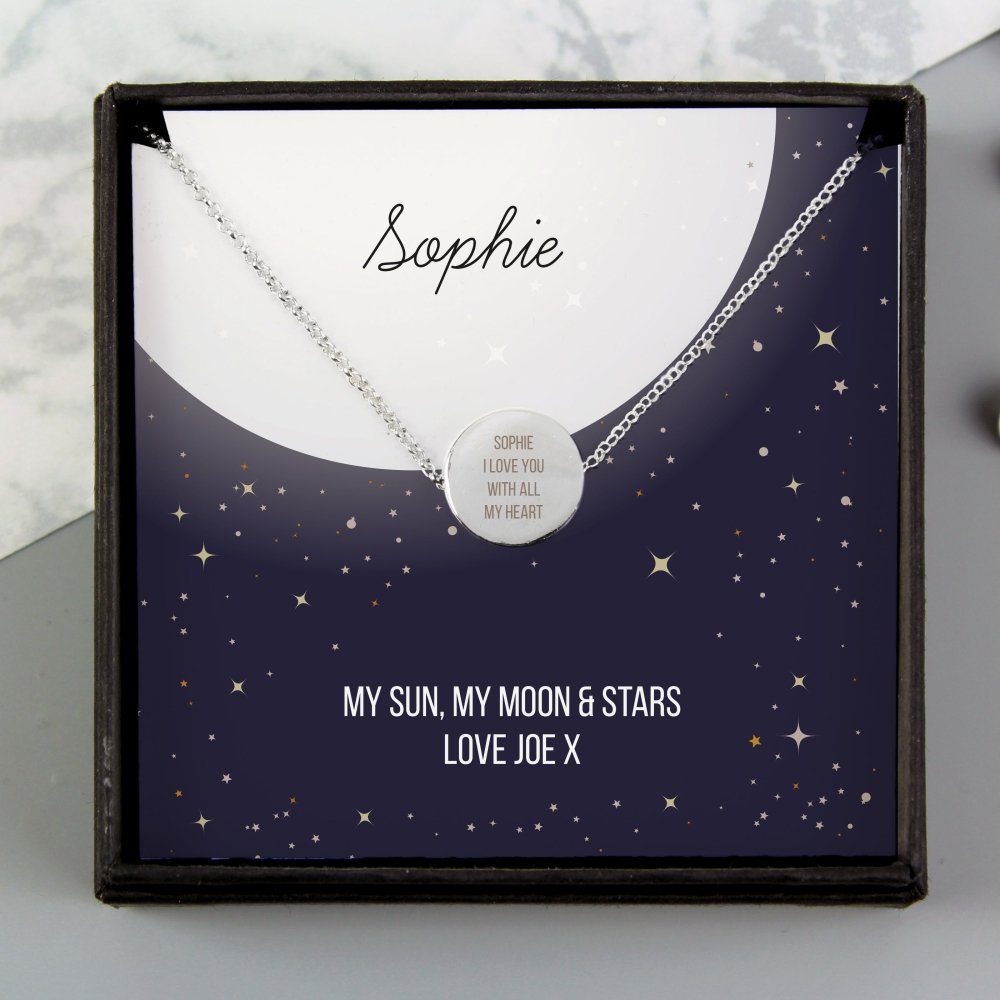 Personalised Sentiment Disc Necklace And Box