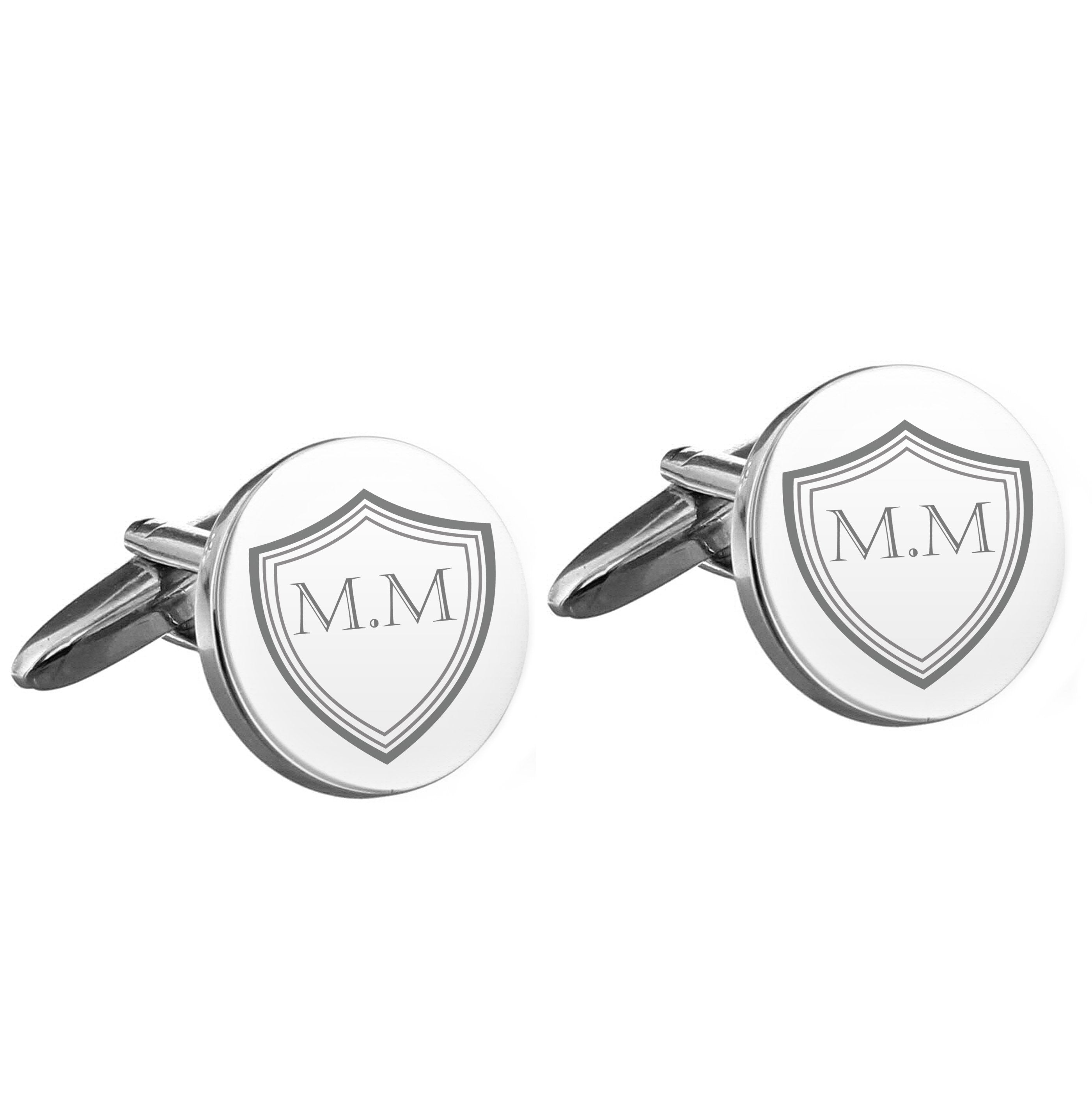 Personalised Shield Round Cufflinks
