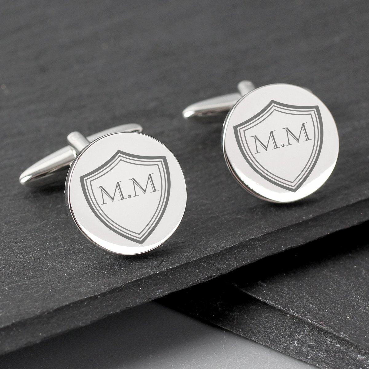 Personalised Shield Round Cufflinks