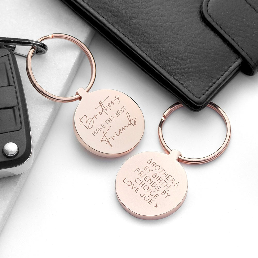 Personalised Siblings Round Keyring