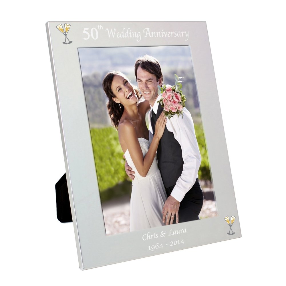 Personalised Silver 5x7 Inch 50th Wedding Anniversary Photo Frame