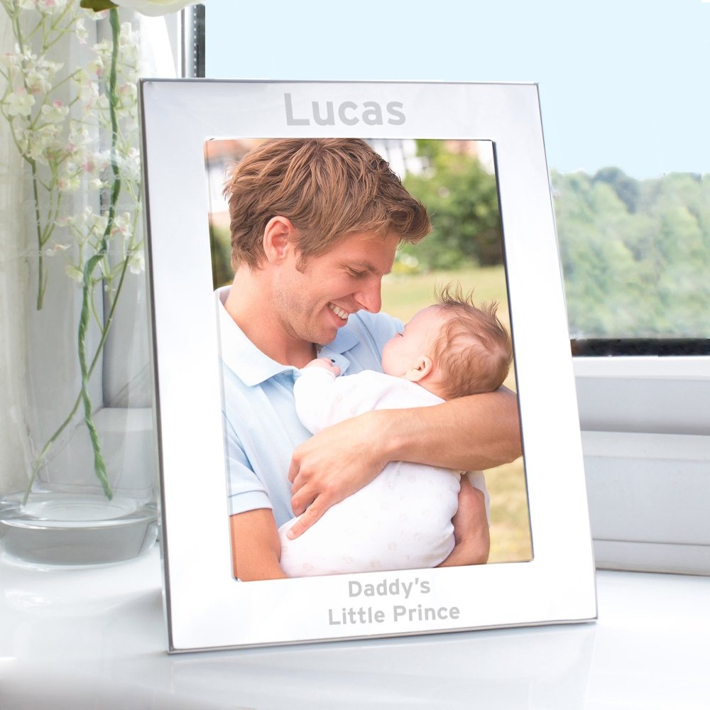 Personalised Silver 5x7 Inch Bold Style Photo Frame
