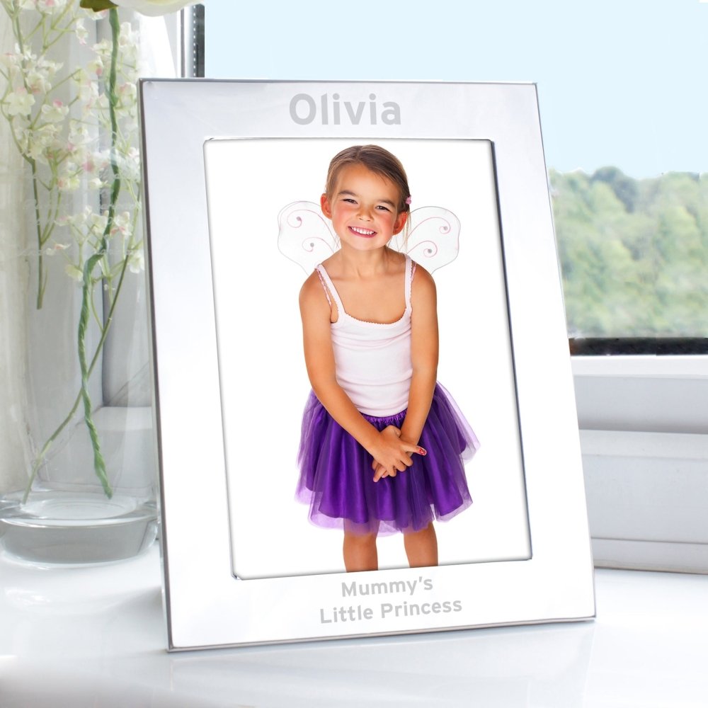 Personalised Silver 5x7 Inch Bold Style Photo Frame