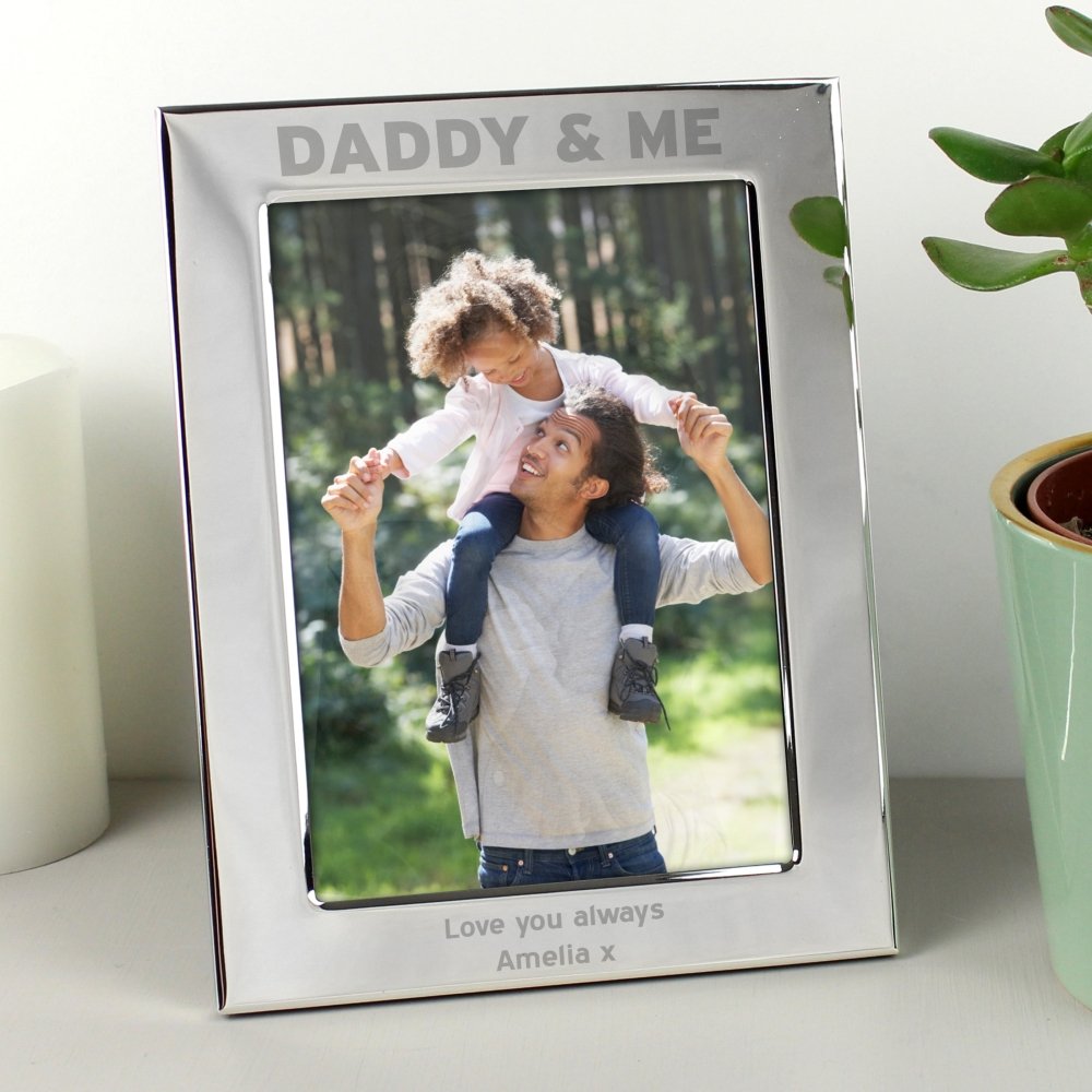 Personalised Silver 5x7 Inch Daddy & Me Photo Frame