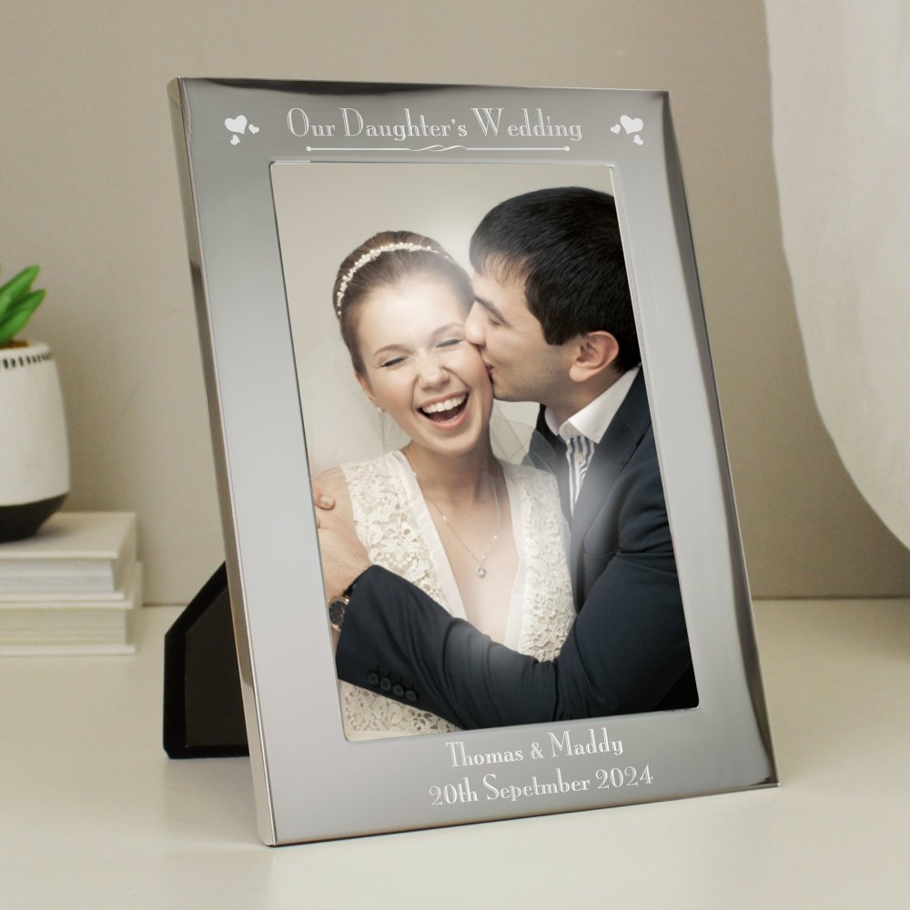Personalised Silver 5x7 Inch Decorative Our Daughters Wedding Photo Frame