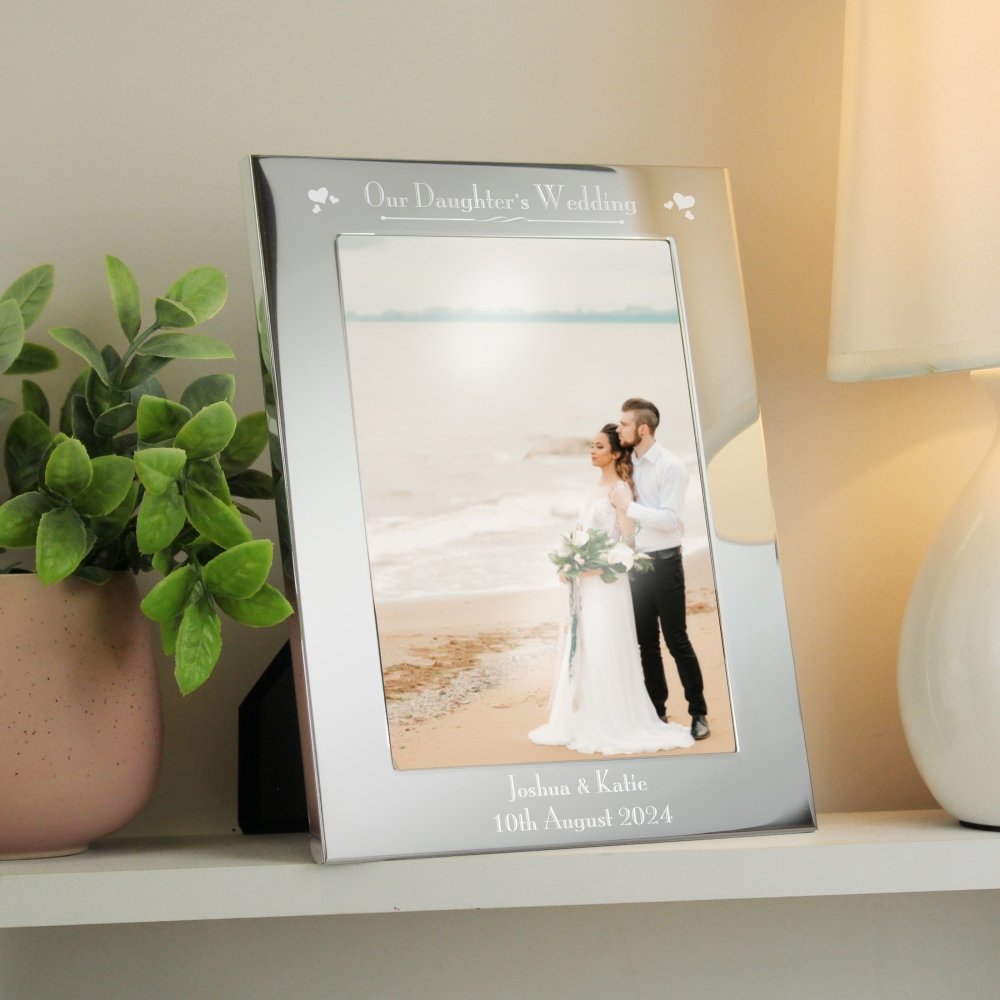 Personalised Silver 5x7 Inch Decorative Our Daughters Wedding Photo Frame