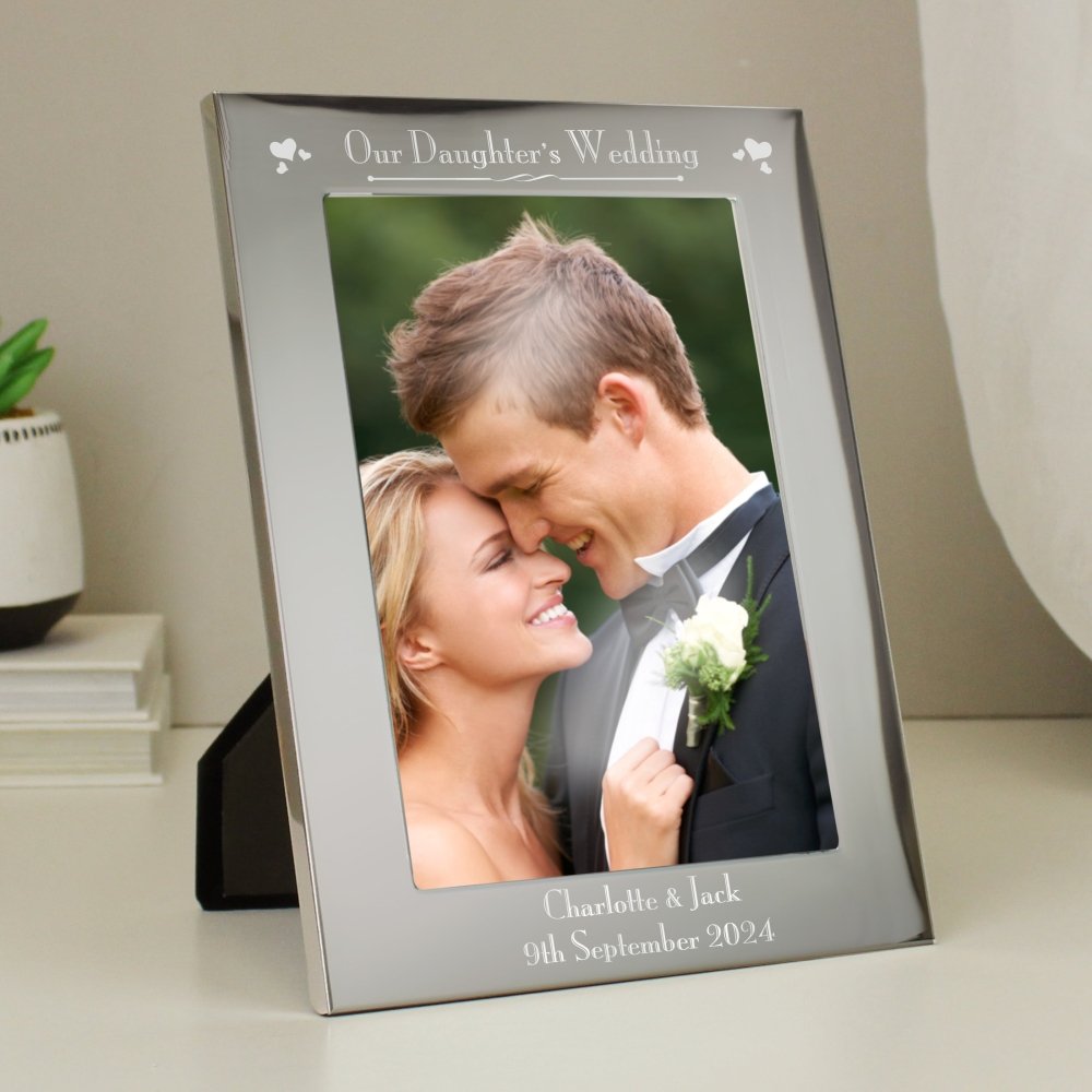 Personalised Silver 5x7 Inch Decorative Our Daughters Wedding Photo Frame