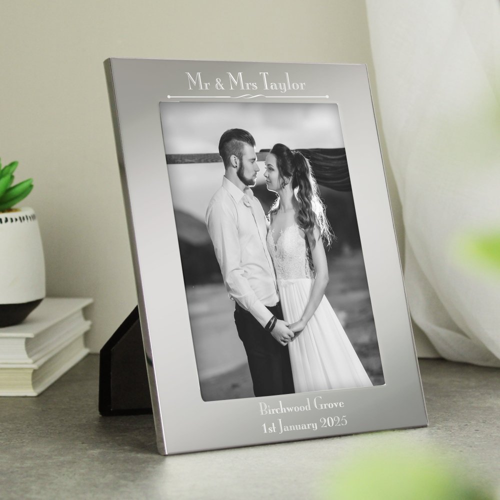 Personalised Silver 5x7 Inch Decorative Photo Frame