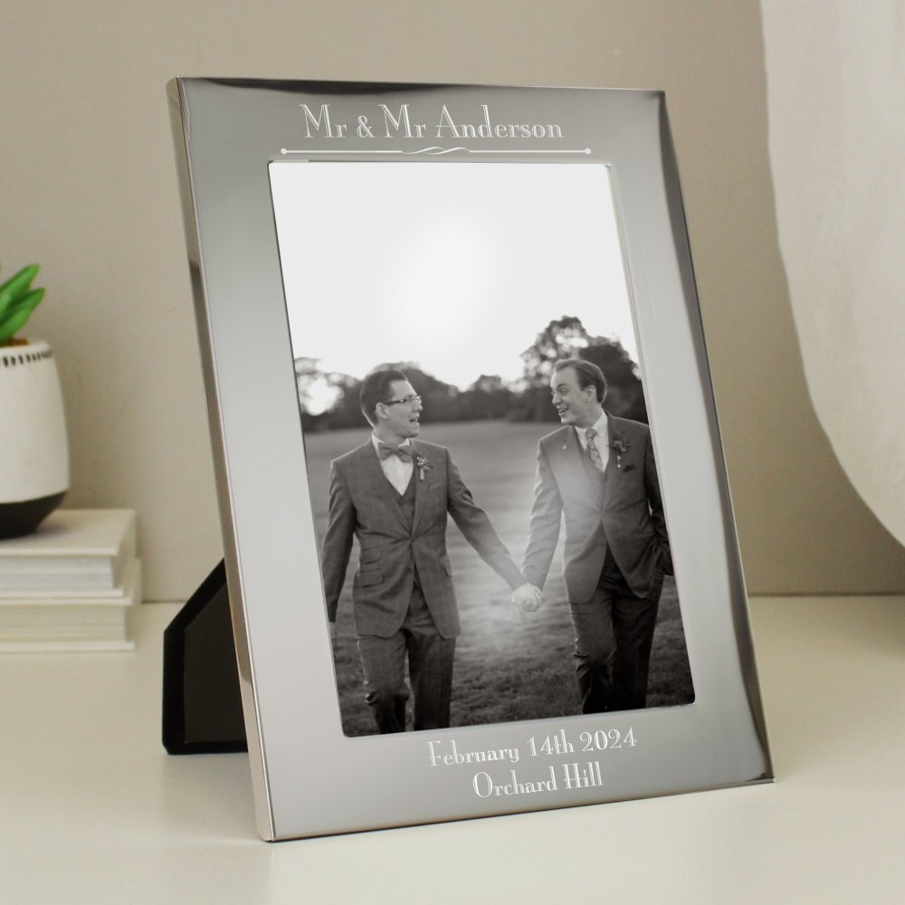 Personalised Silver 5x7 Inch Decorative Photo Frame
