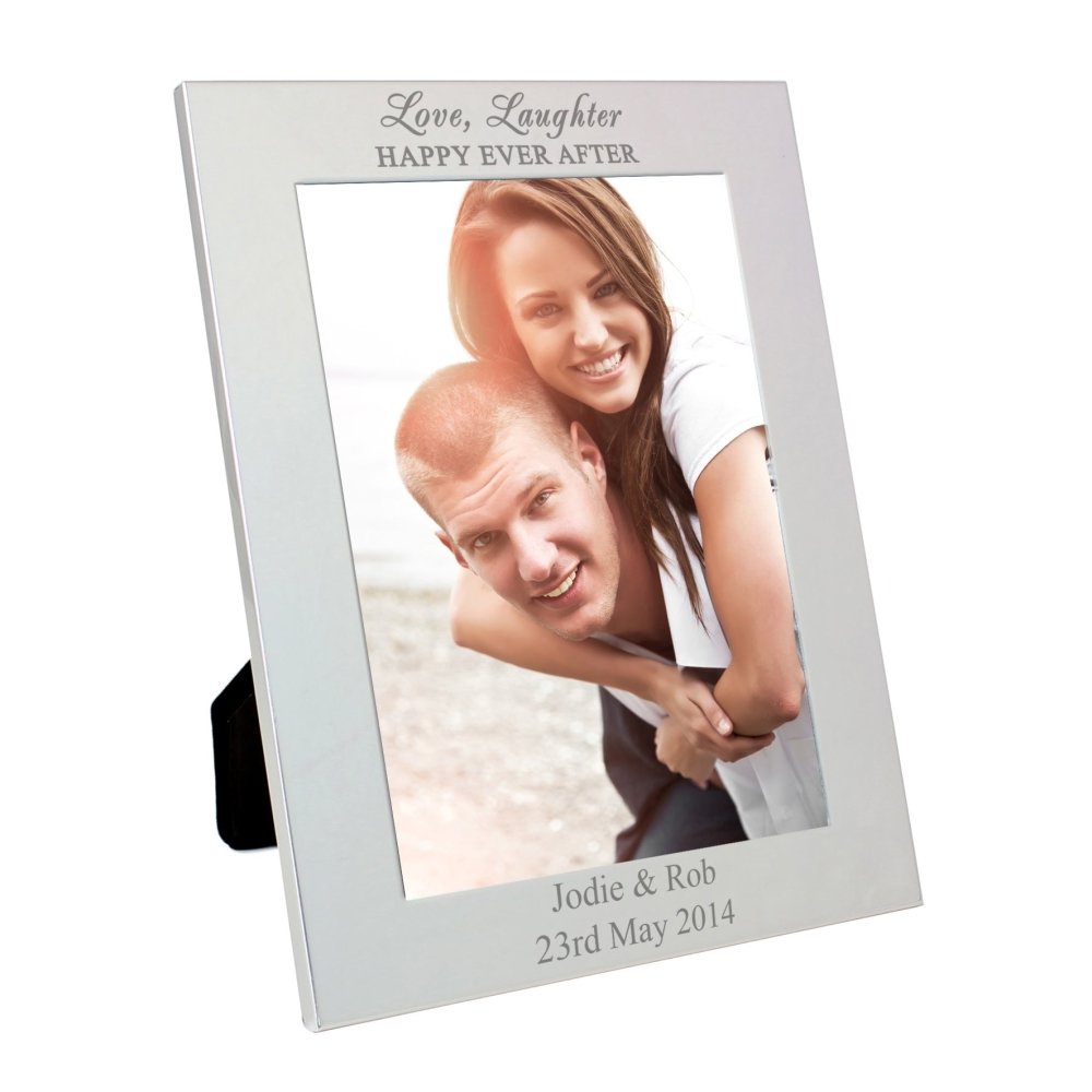 Personalised Silver 5x7 Inch Happily Ever After Photo Frame
