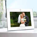 Personalised Silver 5x7 Inch Landscape Cross Photo Frame
