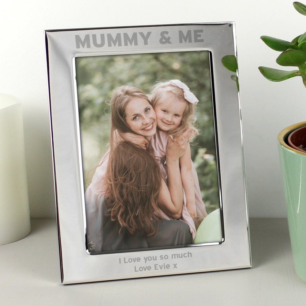 Personalised Silver 5x7 Inch Mummy & Me Photo Frame
