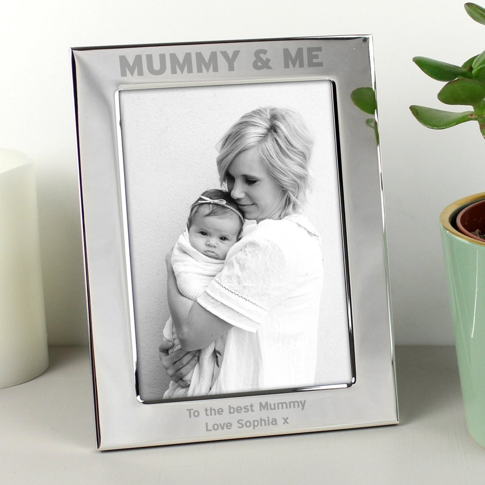 Personalised Silver 5x7 Inch Mummy & Me Photo Frame