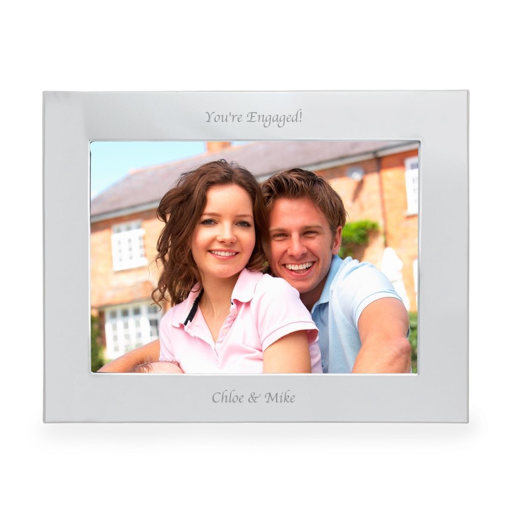 Personalised Silver 7x5 Inch Landscape Photo Frame