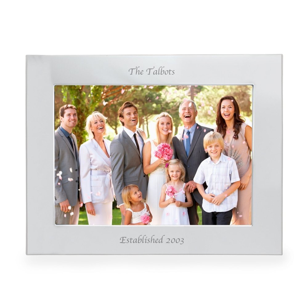 Personalised Silver 7x5 Inch Landscape Photo Frame