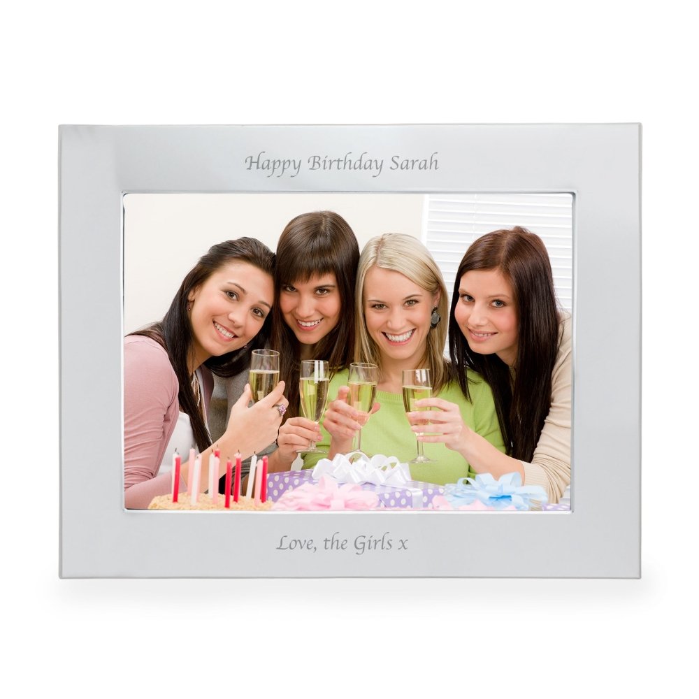 Personalised Silver 7x5 Inch Landscape Photo Frame